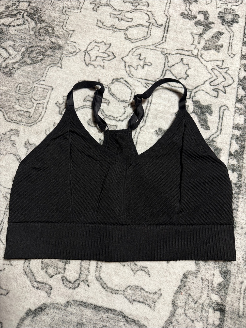 PINK Victoria's Secret Black Ribbed Sports pink active